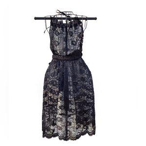 Plus size Black lace Apron with Bib EX Long Costume Wedding Octoberfest Funeral